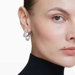 Swarovski Matrix rengaskorvakorut, vaalea metalli ja kirkkaat kristallit, 5705748