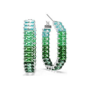 Swarovski Matrix rengaskorvakorut, vaalea metalli ja vihreät kristallit, 5705787