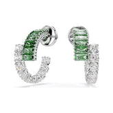 Swarovski Matrix rengaskorvakorut, vihreät ja kirkkaat zirkonit, 5732264