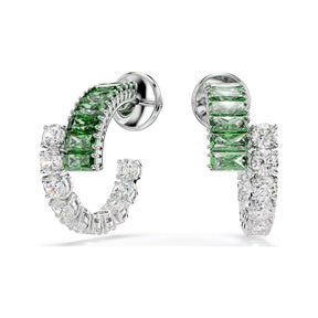 Swarovski Matrix rengaskorvakorut, vihreät ja kirkkaat zirkonit, 5732264