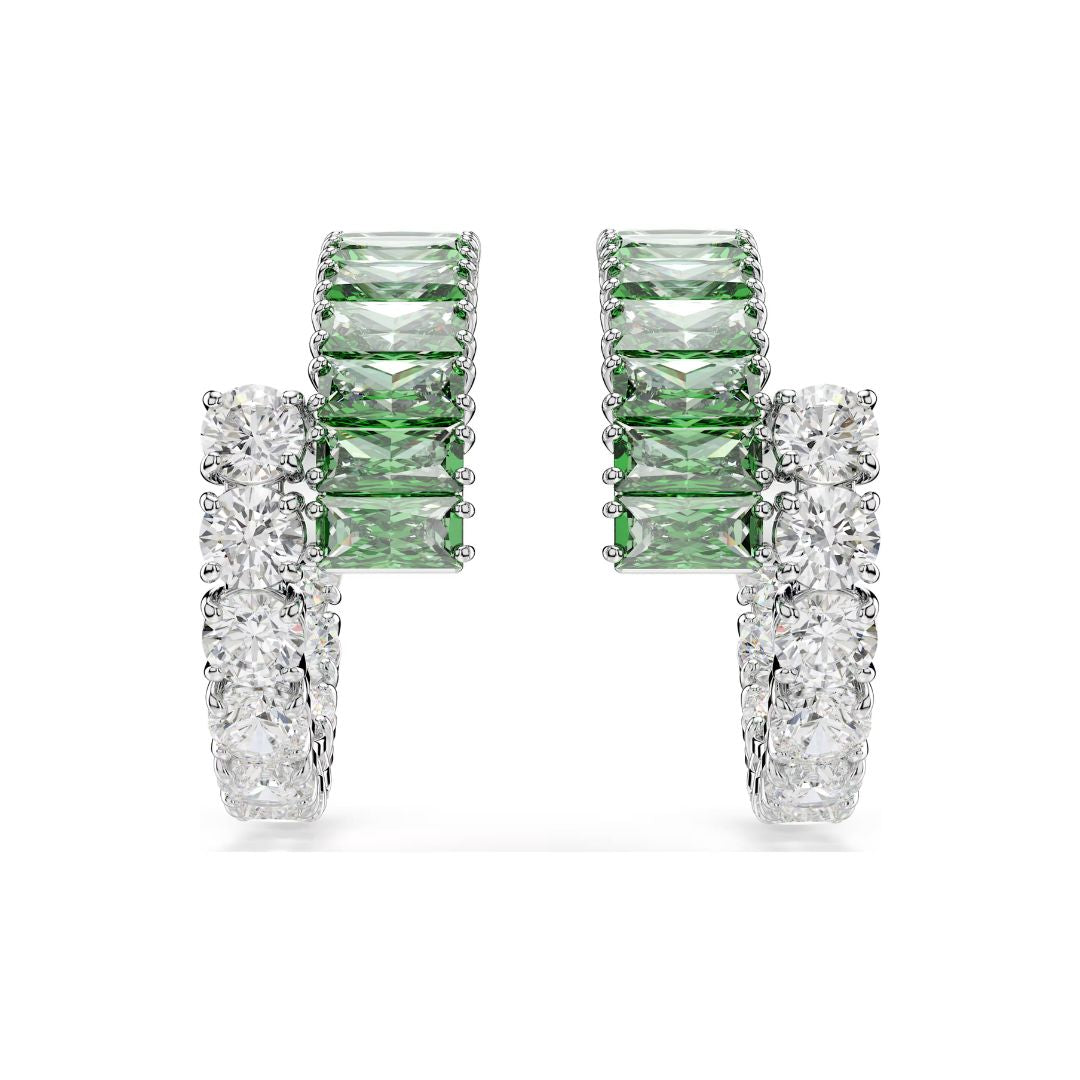 Swarovski Matrix rengaskorvakorut, vihreät ja kirkkaat zirkonit, 5732264