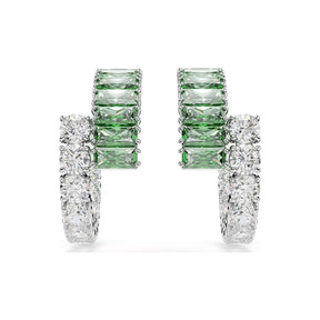 Swarovski Matrix rengaskorvakorut, vihreät ja kirkkaat zirkonit, 5732264