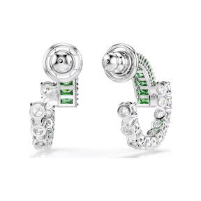 Swarovski Matrix rengaskorvakorut, vihreät ja kirkkaat zirkonit, 5732264