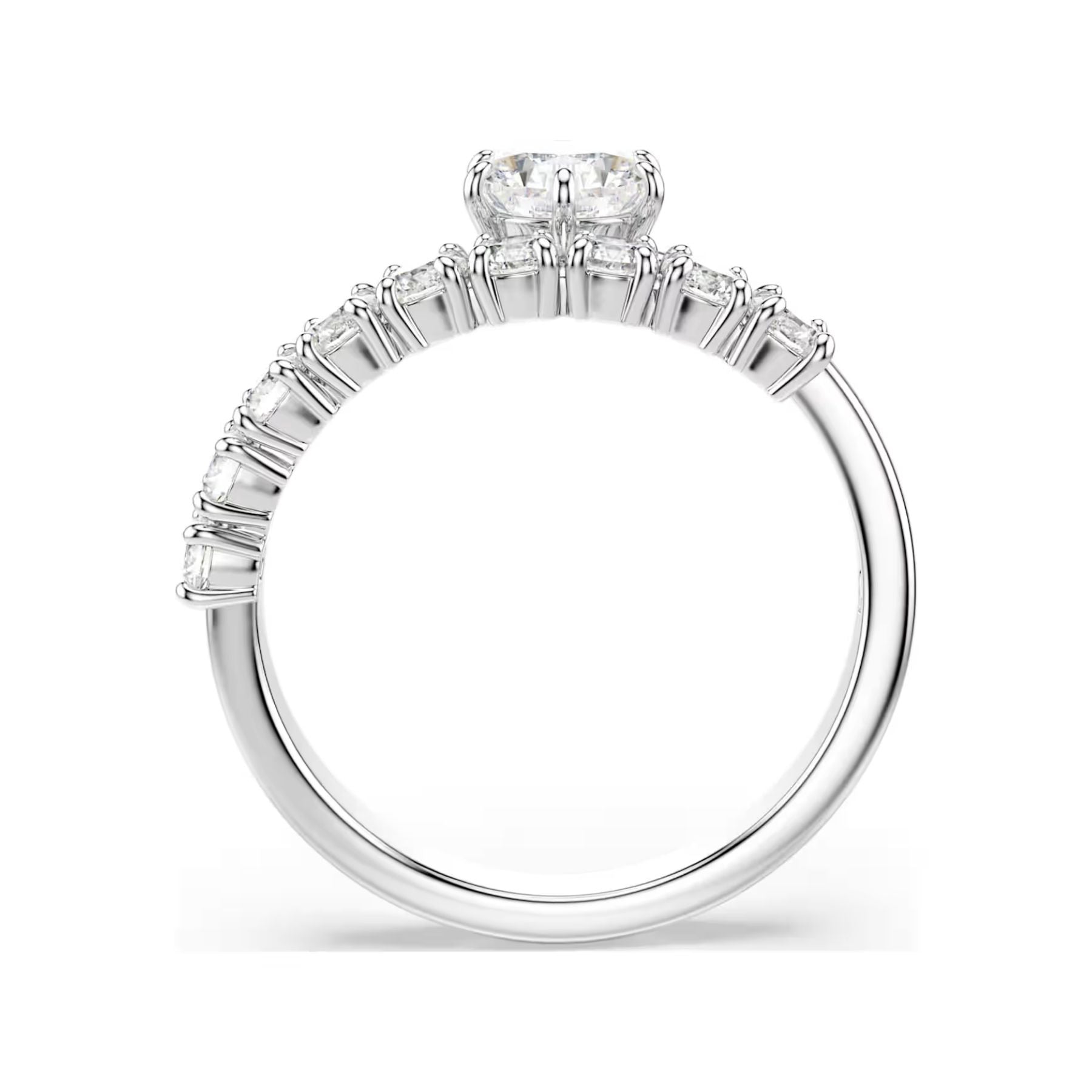 Swarovski Matrix sormus, vaalea metalli ja kirkkaat zirkonit, 5753573