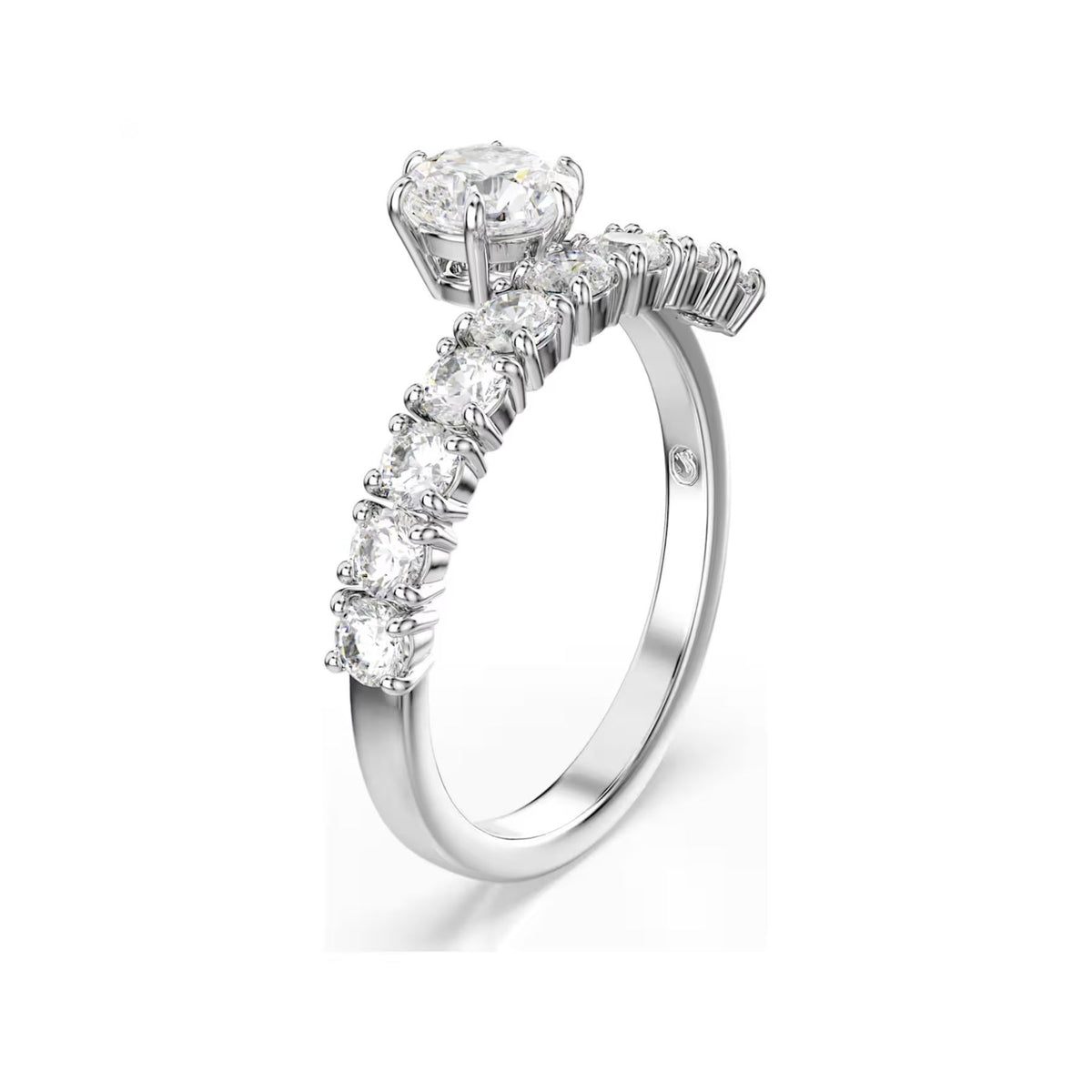 Swarovski Matrix sormus, vaalea metalli ja kirkkaat zirkonit, 5753573