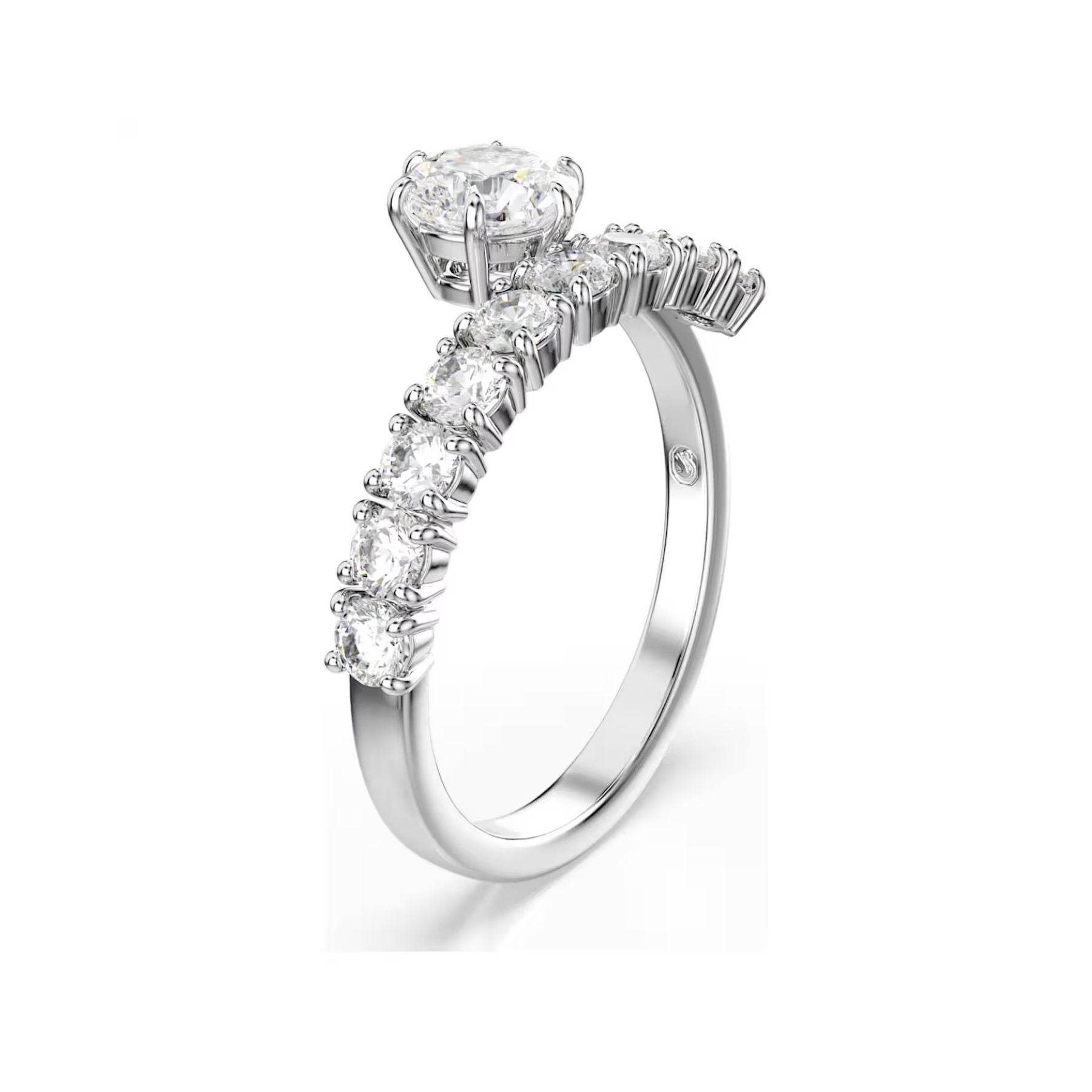 Swarovski Matrix sormus, vaalea metalli ja kirkkaat zirkonit, 5753573