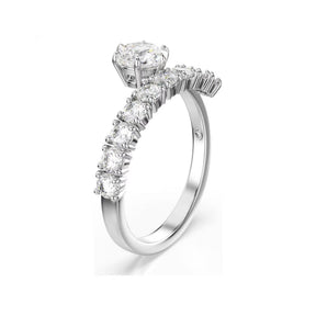 Swarovski Matrix sormus, vaalea metalli ja kirkkaat zirkonit, 5753573