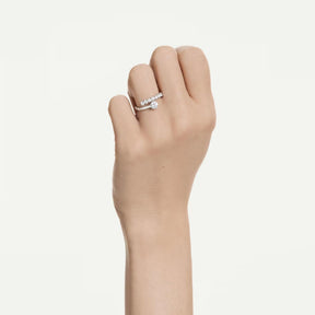 Swarovski Matrix sormus, vaalea metalli ja kirkkaat zirkonit, 5753573
