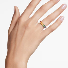 Swarovski Matrix sormus, keltakullanväri ja eri väriset kristallit, 5686632