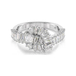 Swarovski Matrix sormus, vaalea metalli ja kirkkaat kristallit