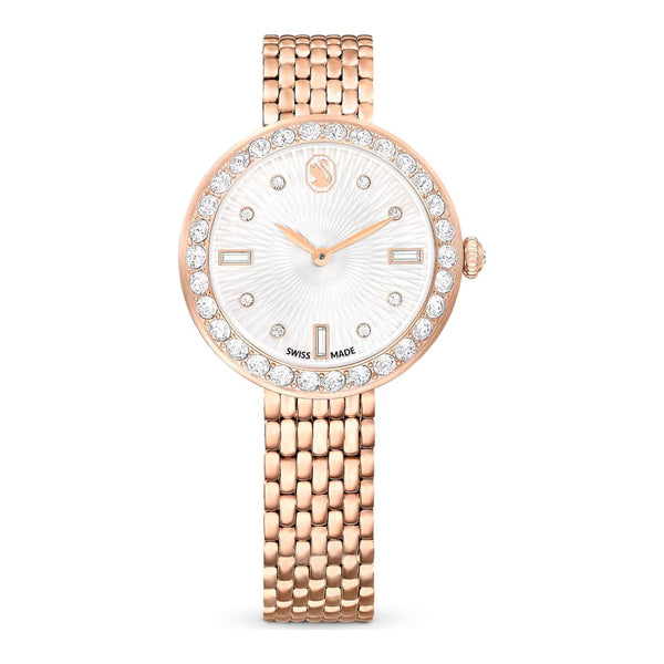 Swarovski Matrix Tennis 7-link Watch, Rose Gold-Tone and White Crystal