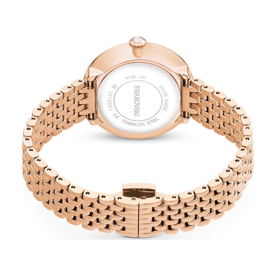 Swarovski Matrix Tennis 7-link Watch, Rose Gold-Tone and White Crystal