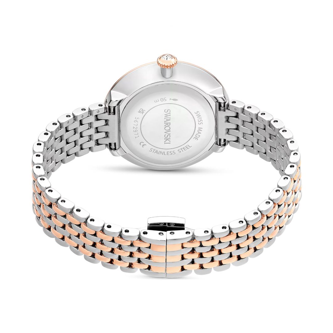 Swarovski Matrix tennis 7-link rannekello, ruusukullanväri, hopeanväri ja kirkkaat kristallit, 5672971