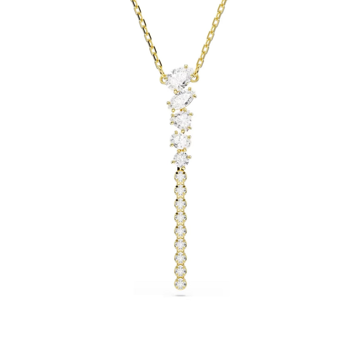 Swarovski Mesmera Y-kaulakoru, keltakullattu ja kirkkaat zirkonit, 5747997