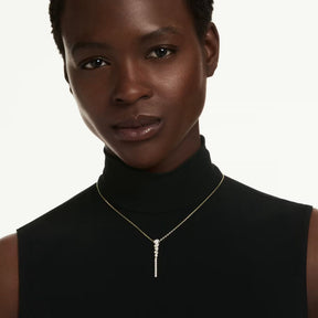 Swarovski Mesmera Y-kaulakoru, keltakullattu ja kirkkaat zirkonit, 5747997