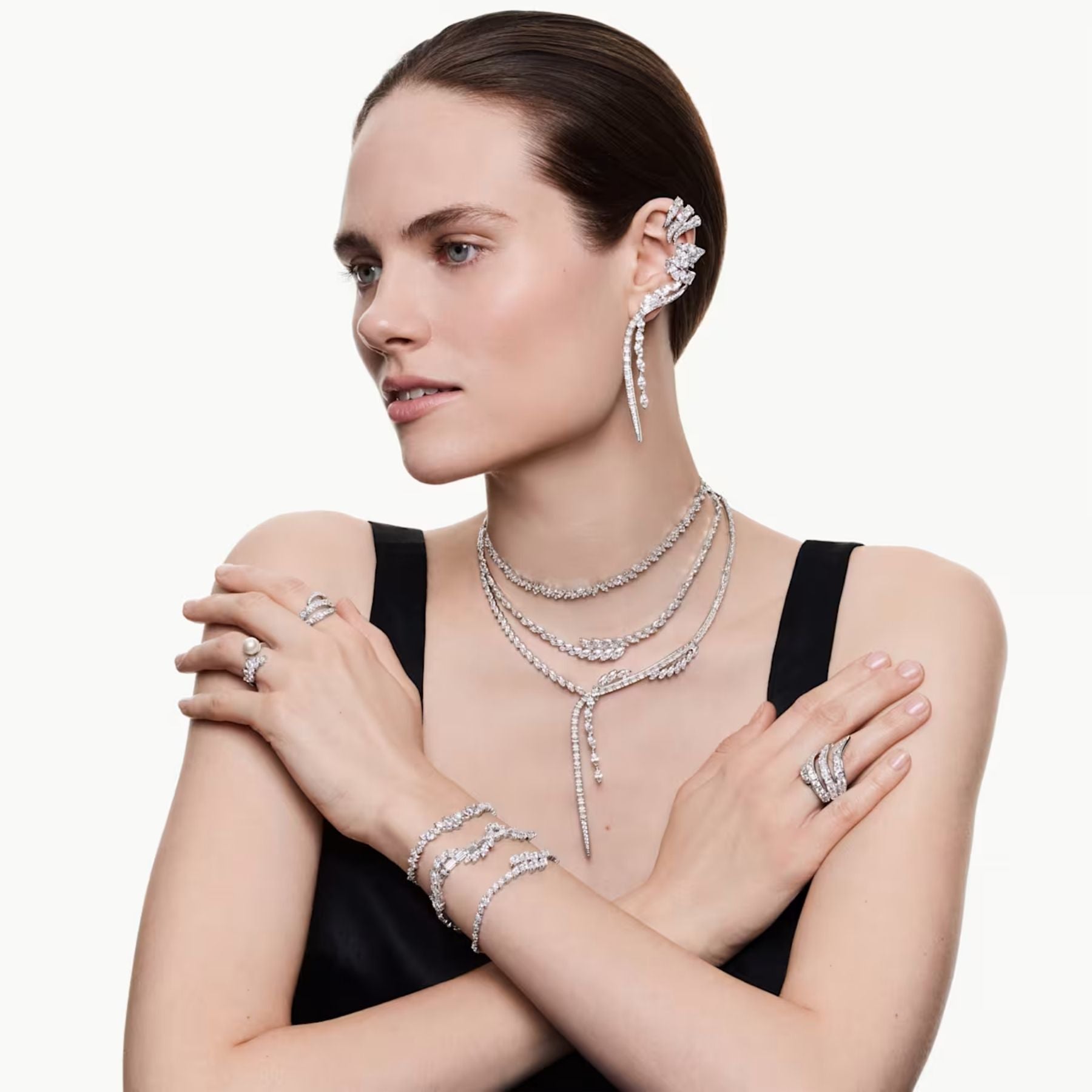 Swarovski Mesmera rannekoru, vaalea metalli ja kirkkaat zirkoniat, 5754818
