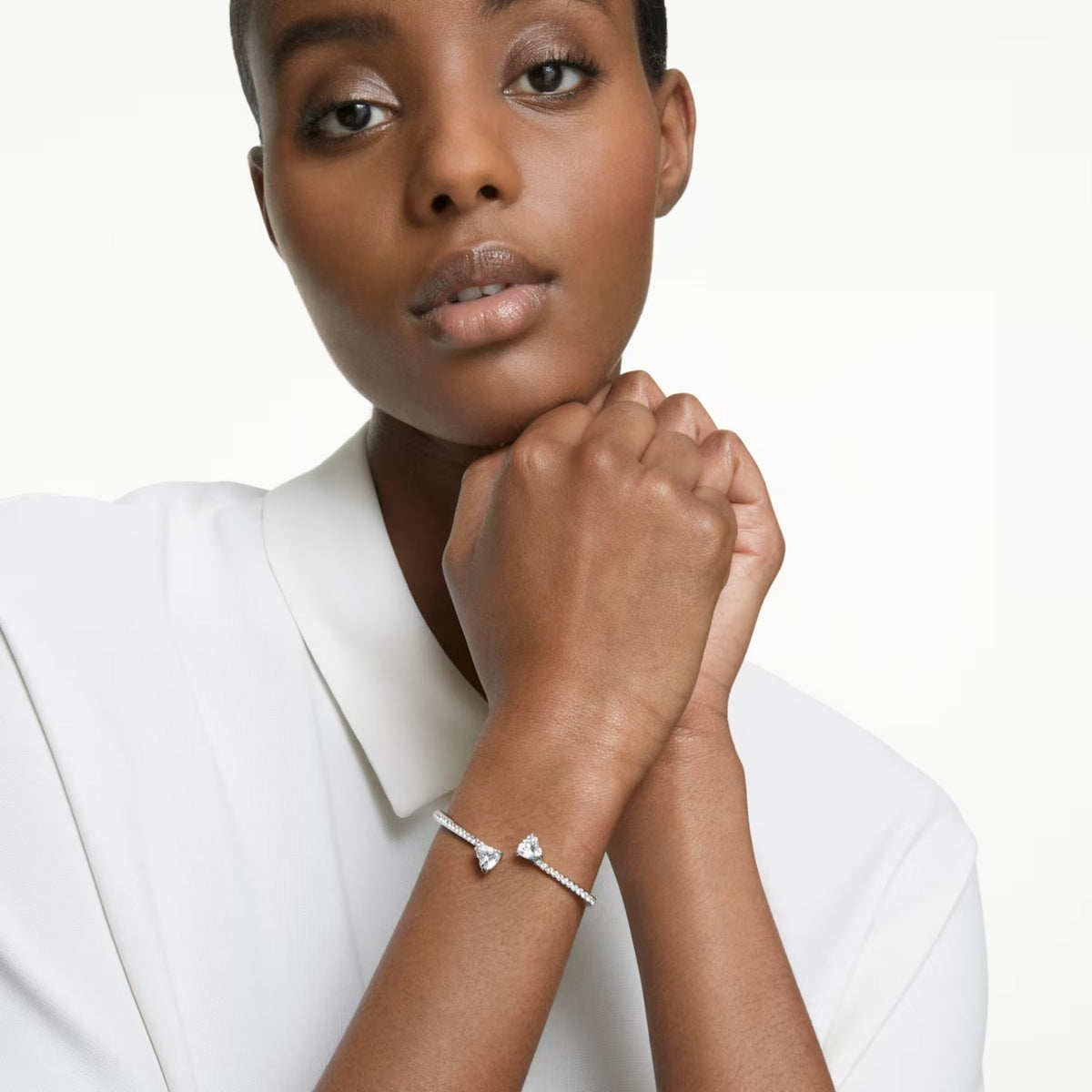 Swarovski Mesmera rannerengas, vaalea metalli ja kirkkaat kristallit