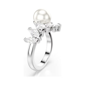 Swarovski Mesmera sormus, vaalea metalli, helmi ja kirkkaat zirkonit, 5748009
