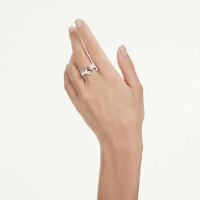 Swarovski Mesmera sormus, vaalea metalli, helmi ja kirkkaat zirkonit, 5748009