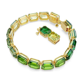 Swarovski Millenia Tennis rannekoru, keltakullanväri ja vihreät kristallit 5671258