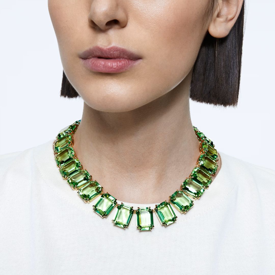 Swarovski Millenia kaulakoru, keltakullanväri ja vihreät kristallit 5714396