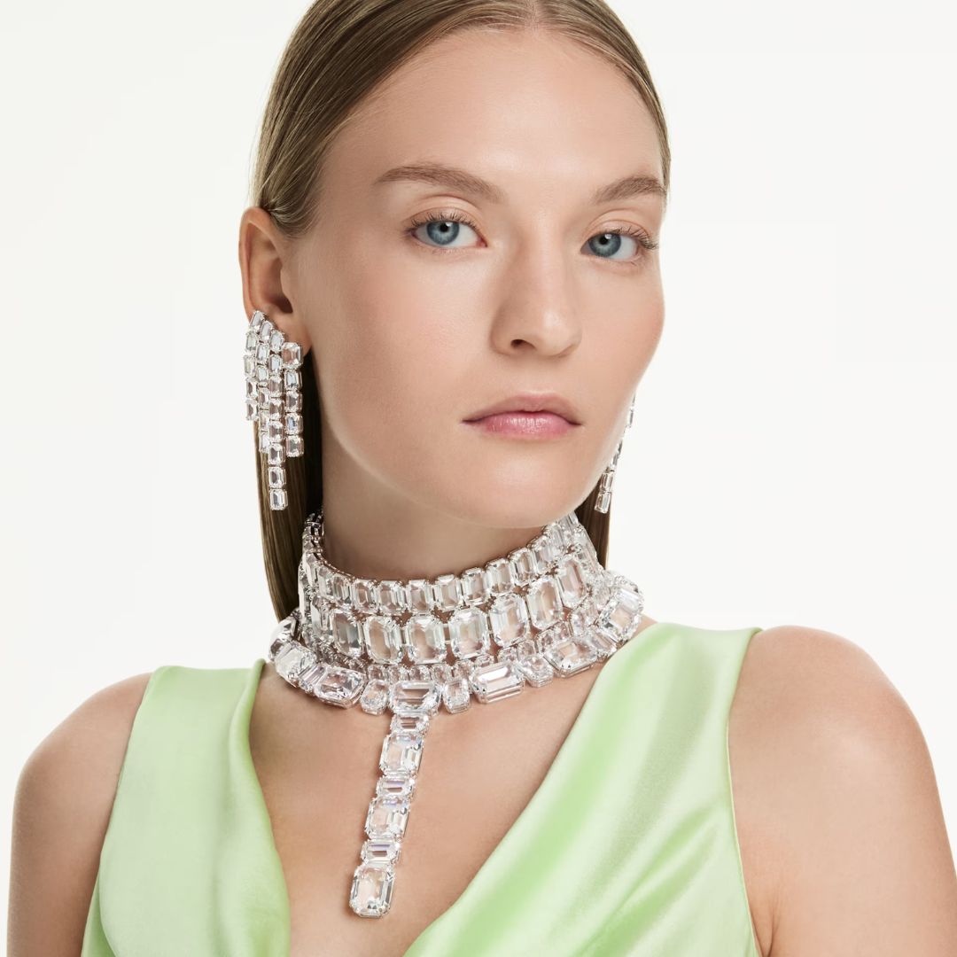 Swarovski Millenia Necklace, Rhodium-Plated Metal and White Crystals 5