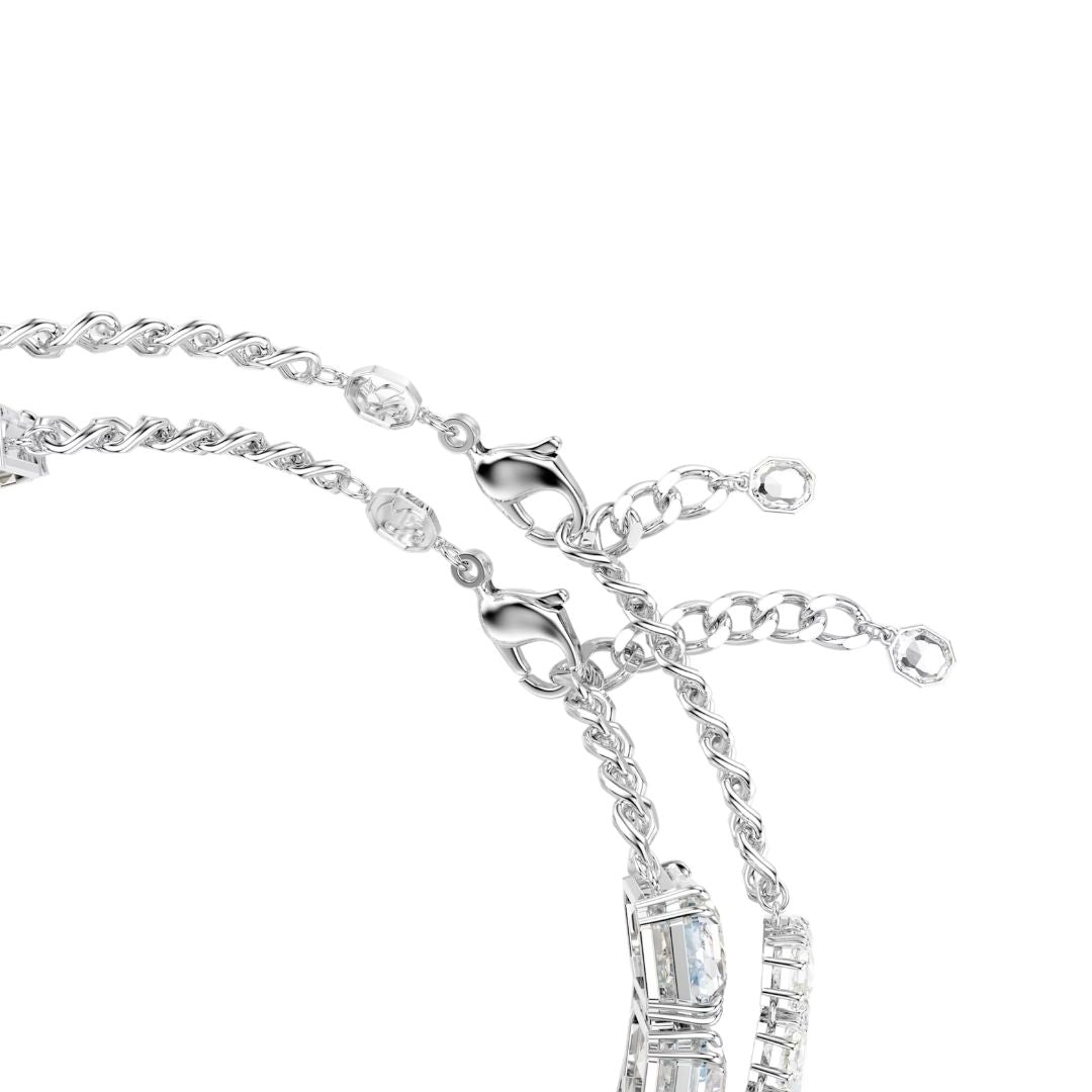 Swarovski Millenia Necklace, Rhodium Plated Metal and White Crystals 5