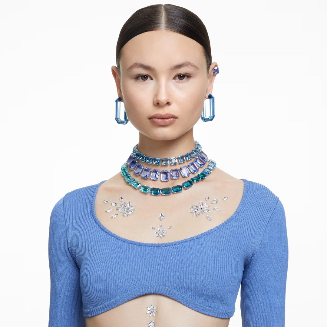 Swarovski Millenia kaulakoru, vaalea metalli ja siniset kristallit 5714397