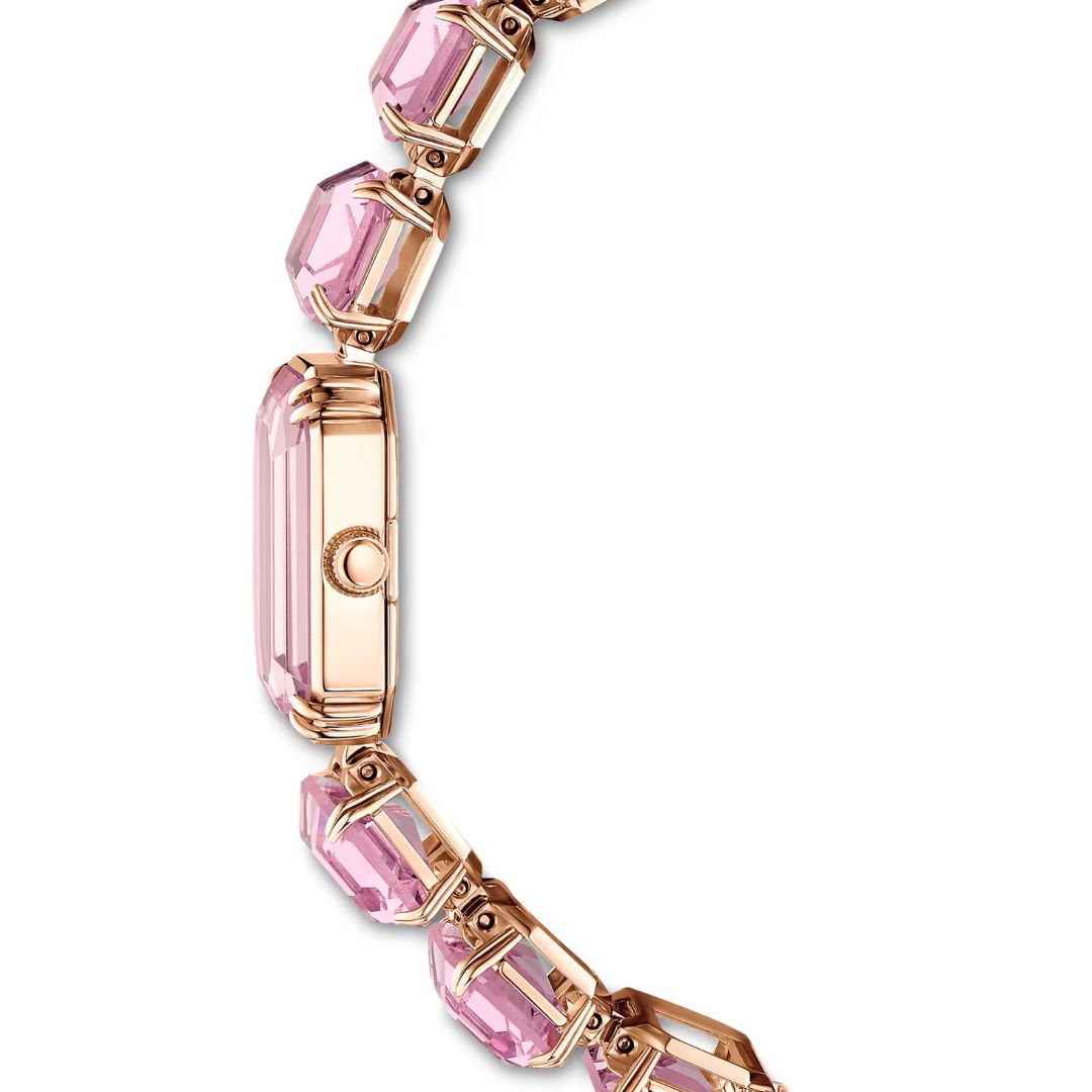 Swarovski Millenia octagon rannekello, ruusukullanvärinen ja vaaleanpunaiset kristallit, 5729843