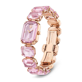 Swarovski Millenia octagon rannekello, ruusukullanvärinen ja vaaleanpunaiset kristallit, 5729843