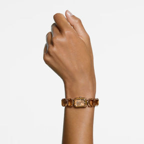 Swarovski Millenia octagon rannekello, samppanjakullanvärinen ja ruskeat kristallit, 5729841