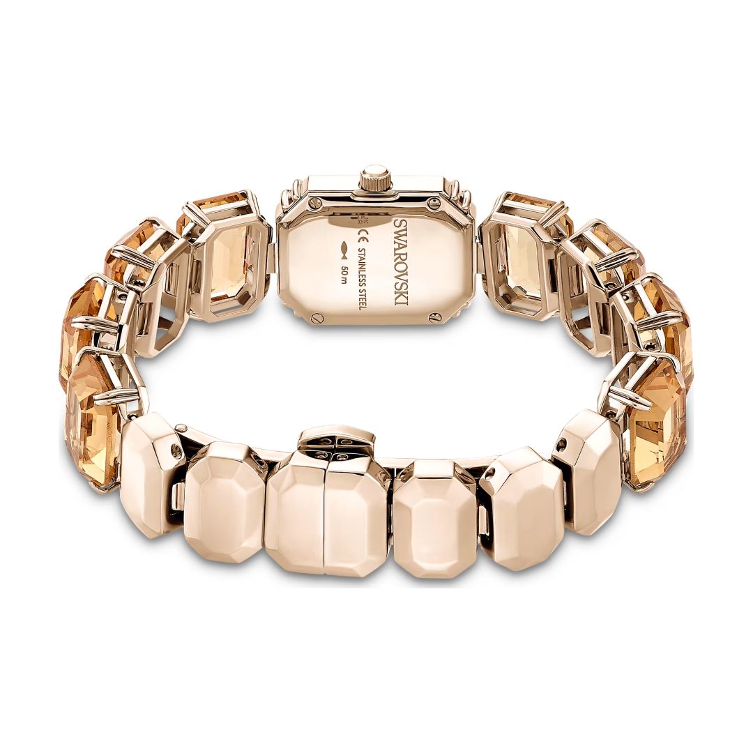 Swarovski Millenia Octagon Watch, Champagne Gold and Brown Crystals, 5