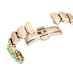 Swarovski Millenia octagon rannekello, samppanjakullanvärinen ja vihreät kristallit, 5729842