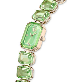Swarovski Millenia octagon rannekello, samppanjakullanvärinen ja vihreät kristallit, 5729842