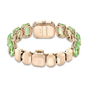 Swarovski Millenia octagon rannekello, samppanjakullanvärinen ja vihreät kristallit, 5729842