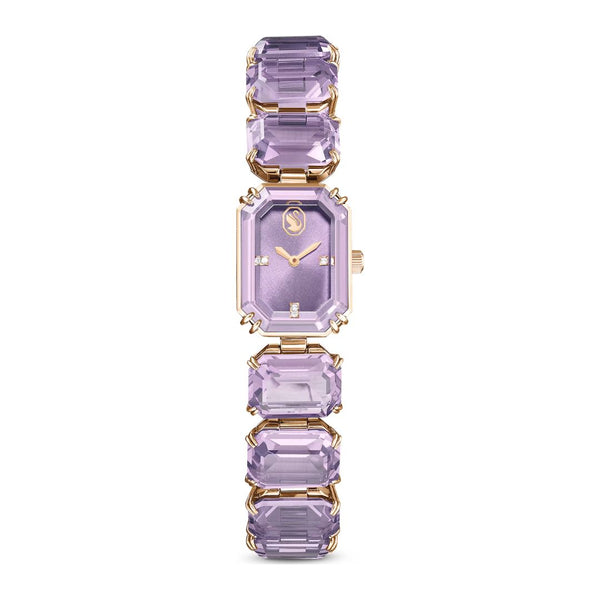 Swarovski Millenia Octagon Watch, Champagne Gold and Purple Crystals,