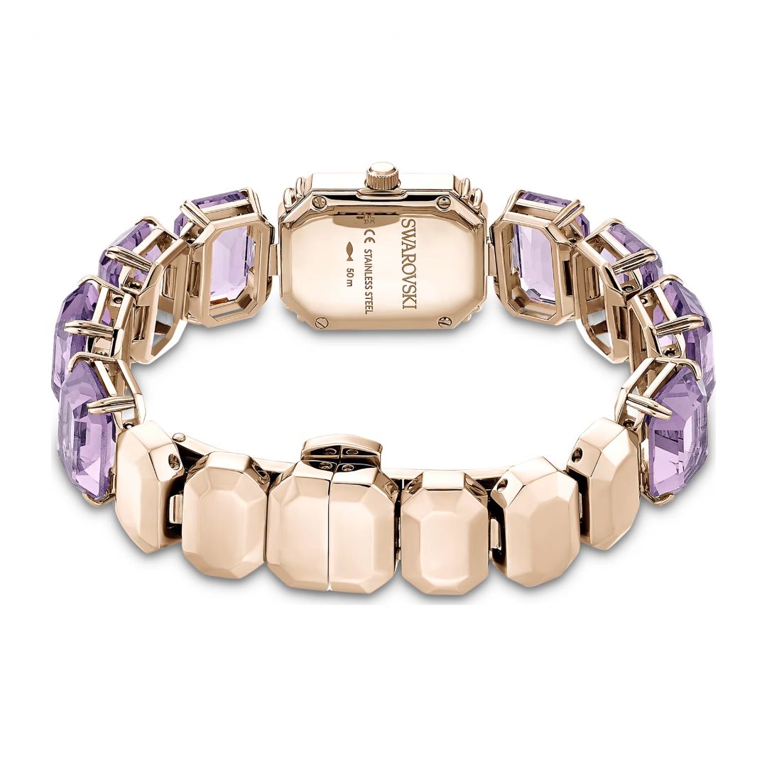 Swarovski Millenia Octagon Watch, Champagne Gold and Purple Crystals,