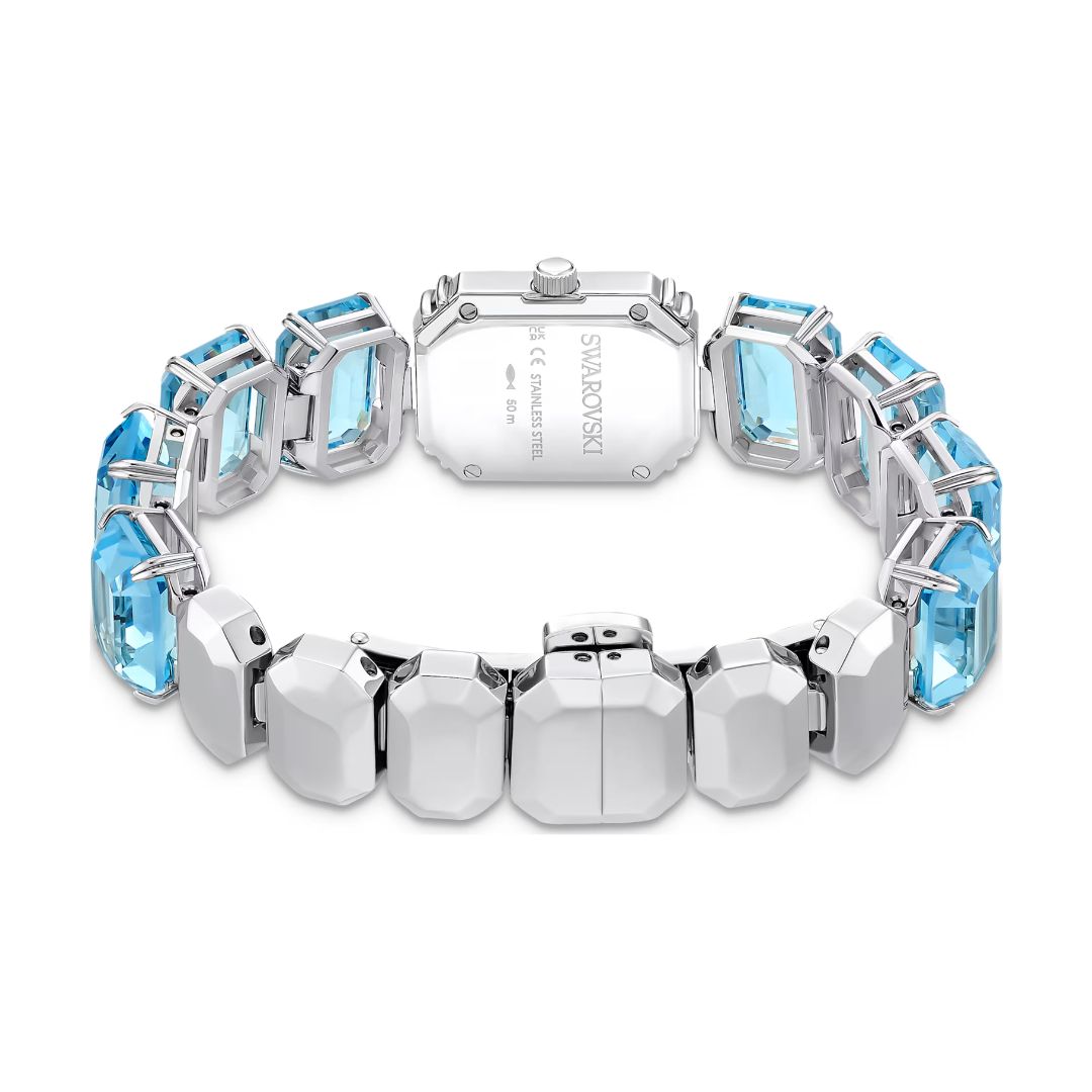 Swarovski Millenia octagon rannekello, vaalea metalli ja siniset kristallit, 5729722