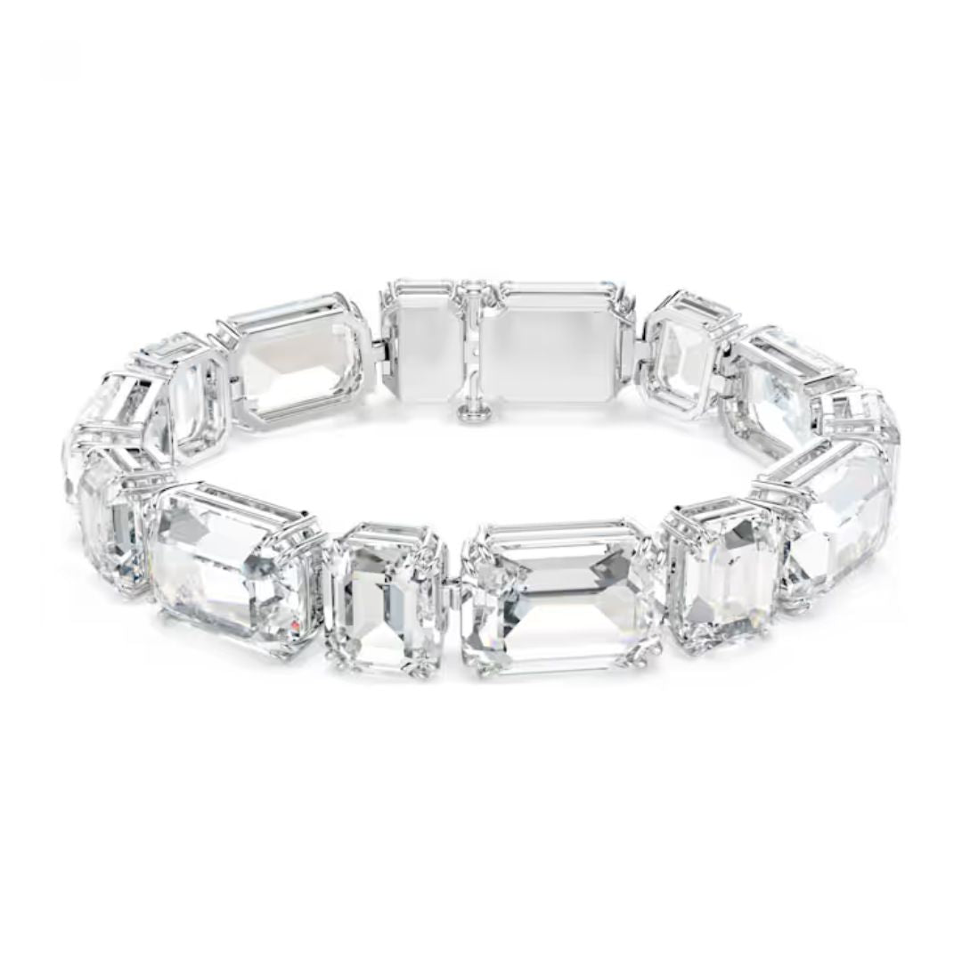 Swarovski Millenia Bracelet, Rhodium Plated Metal and White Crystals 5