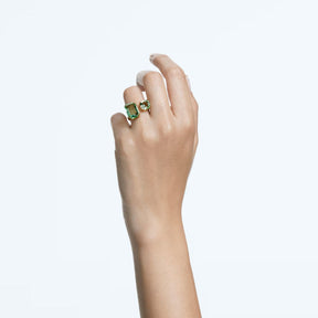 Swarovski Millenia sormus, keltakullanväri ja vihreät kristallit