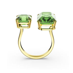 Swarovski Millenia sormus, keltakullanväri ja vihreät kristallit