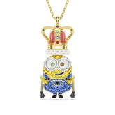 Swarovski Minions King Bob riipus, keltakullattu ja eriväriset kristallit, 5743385