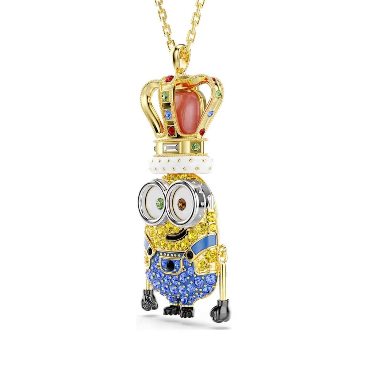 Swarovski Minions King Bob riipus, keltakullattu ja eriväriset kristallit, 5743385