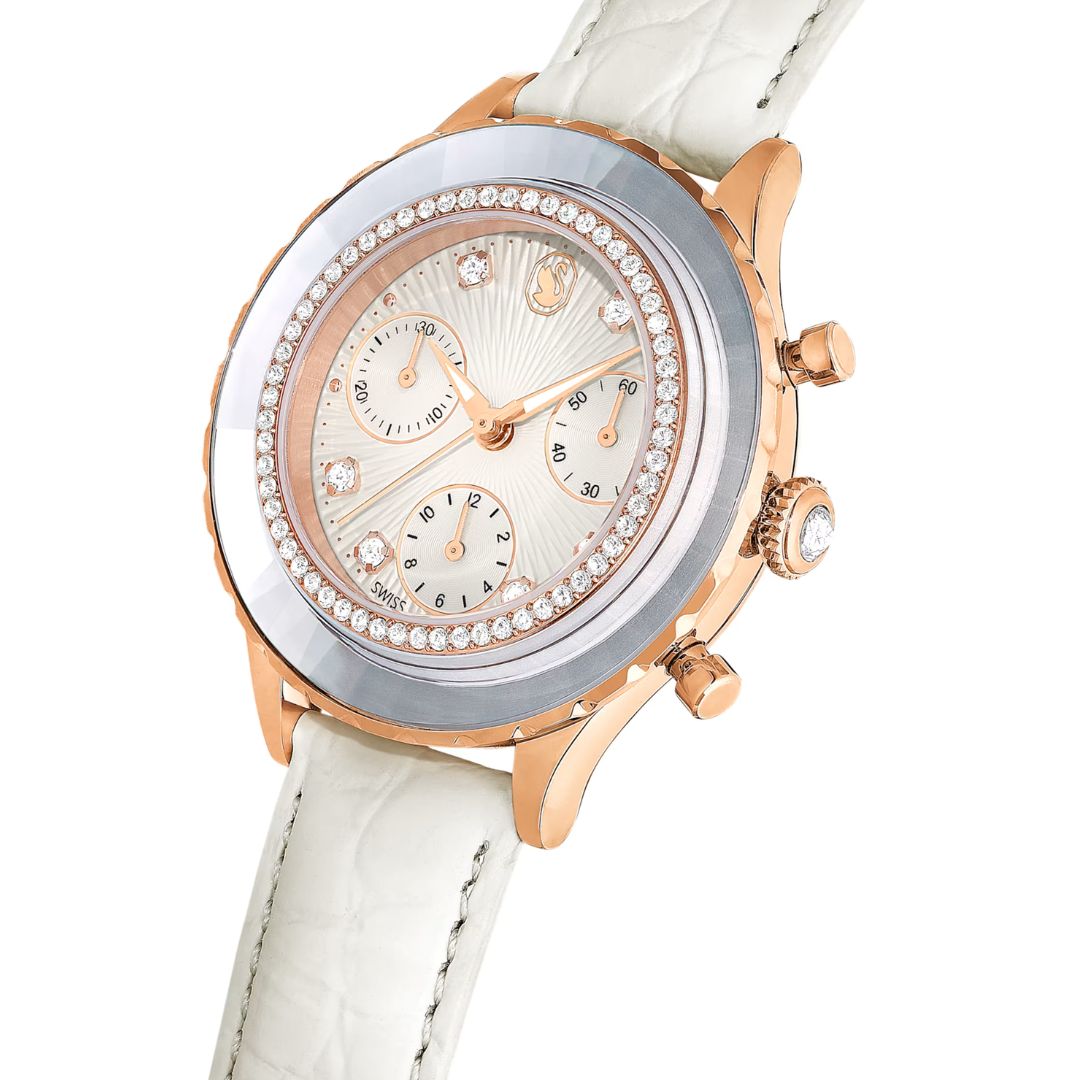 Swarovski Octea chrono rannekello, ruusukullanväri ja kirkkaat kristallit, 5671150