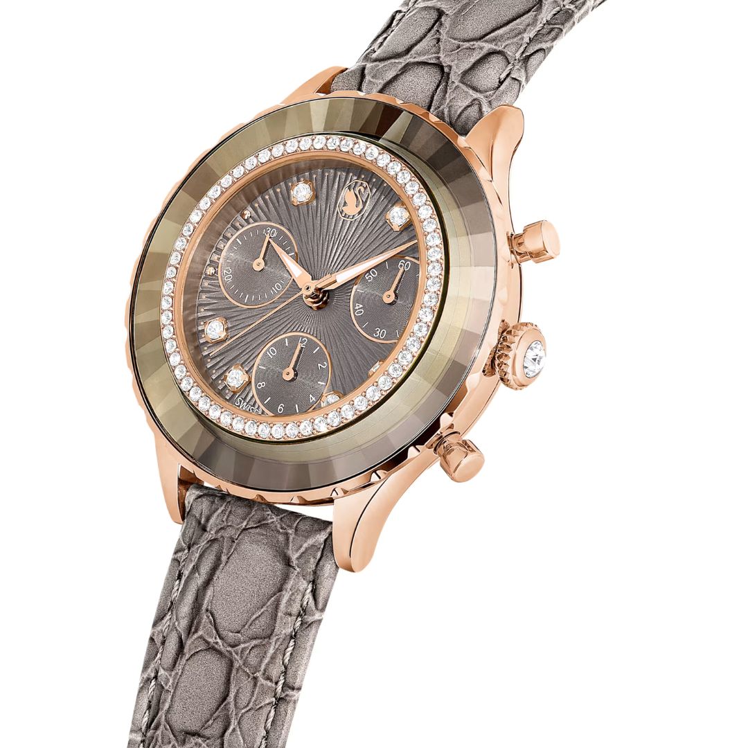 Swarovski Octea chrono rannekello, ruusukullanväri ja kirkkaat kristallit, 5671153