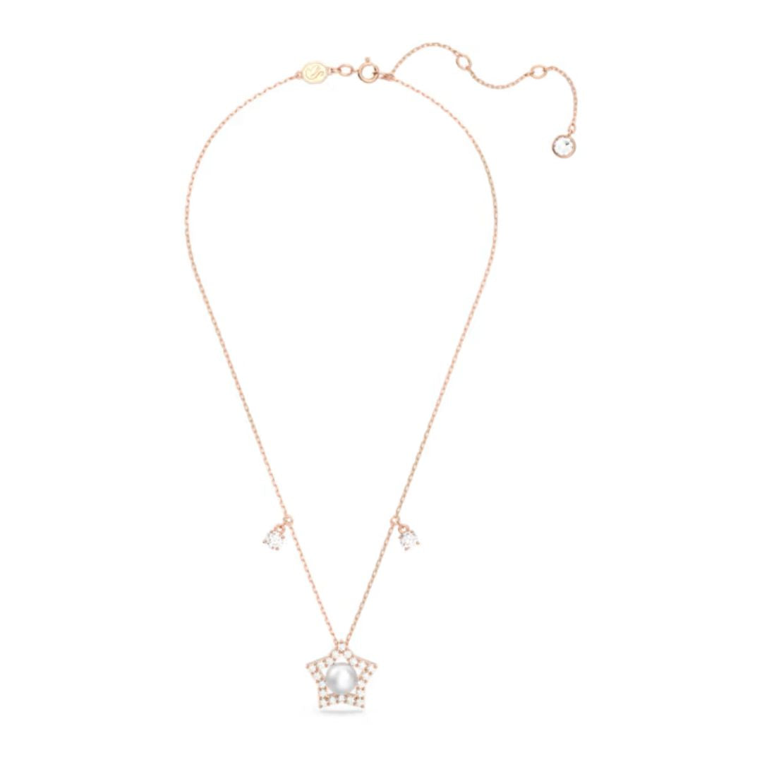 Swarovski Stella Star Necklace, Rose Gold-Tone and White Pearl 5645382