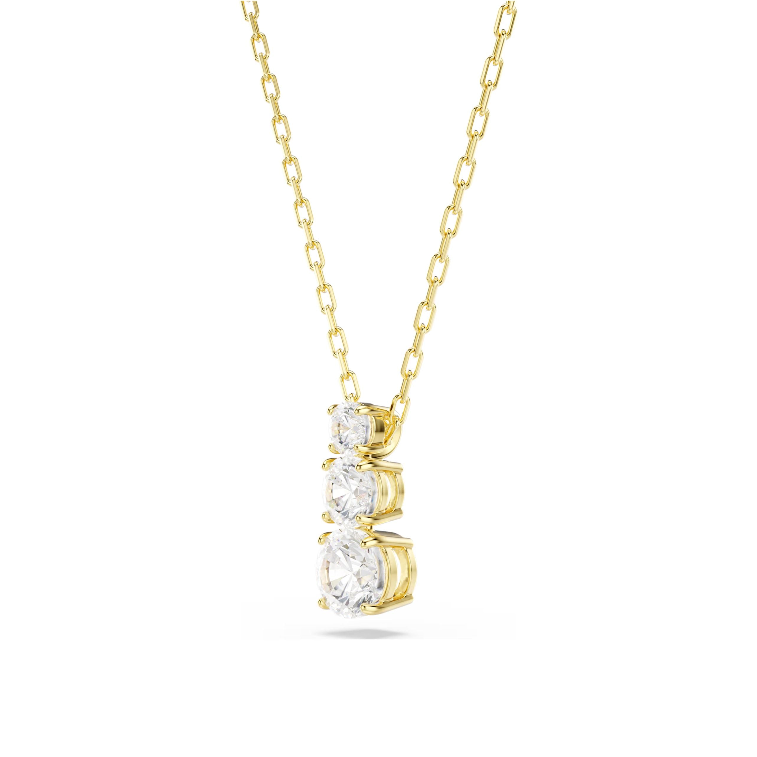Swarovski Stilla Attract Pendant, Yellow Gold Color and White Zircons