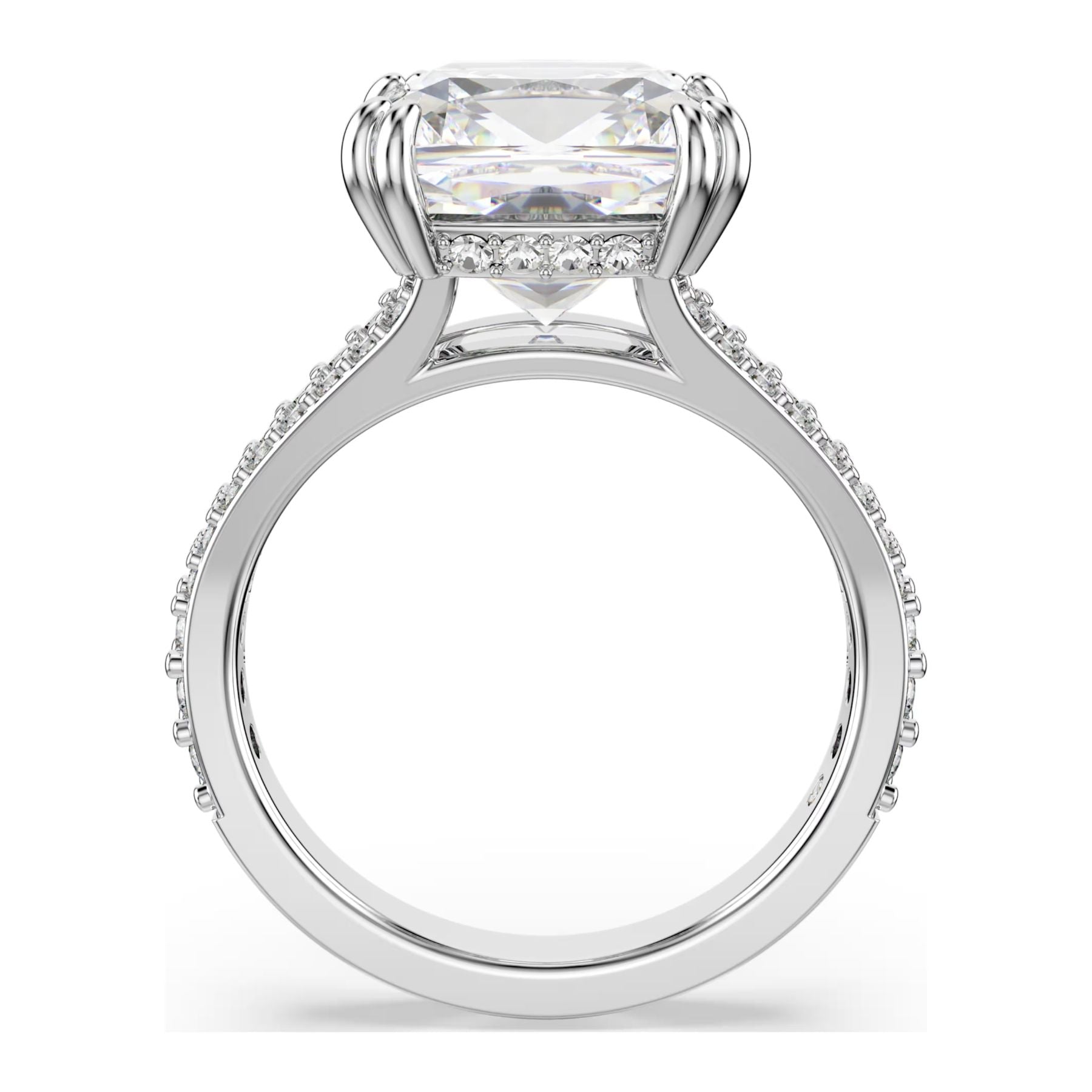 Swarovski Stilla Cocktail sormus, vaalea metalli ja kirkkaat kristallit