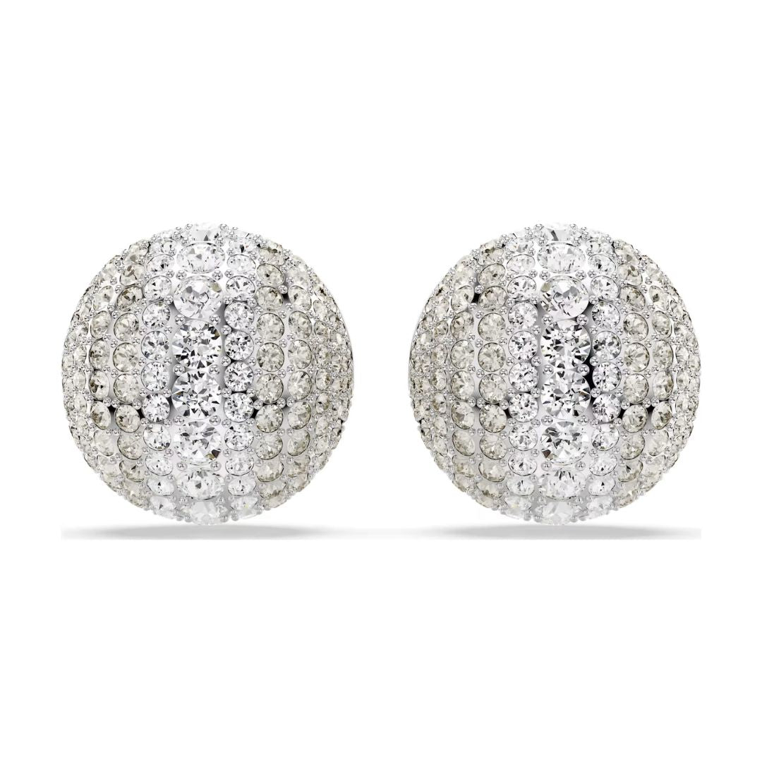 Swarovski Sublima Clip Earrings, Rhodium-Plated and White Cystals 5699