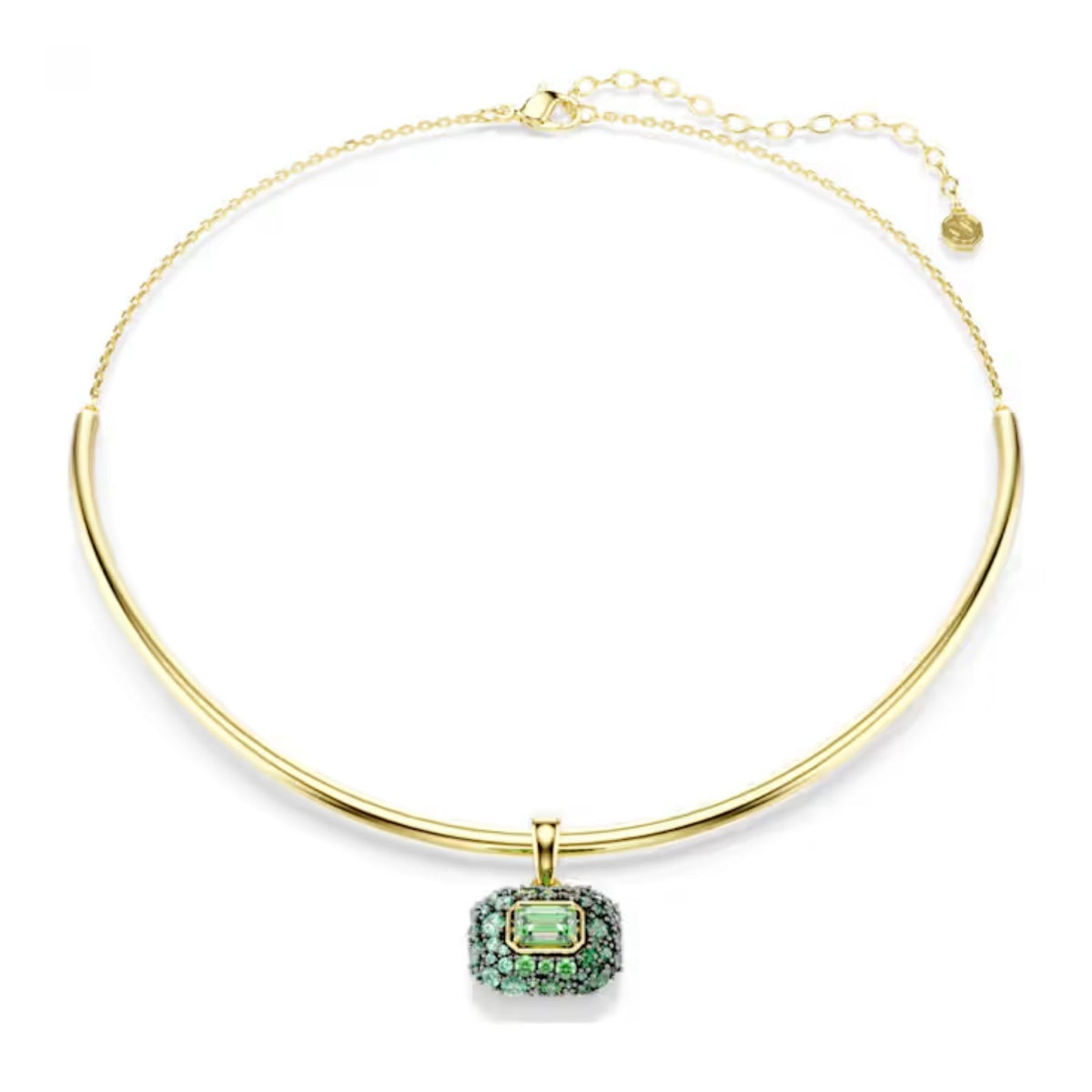 Swarovski Sublima choker kaulakoru, keltakullattu ja vihreät zirkonit, 5760763